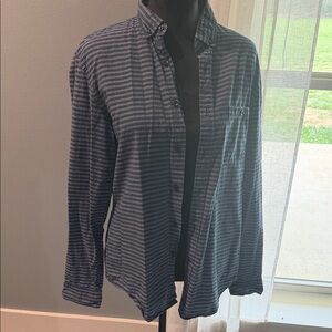 Express Blue Striped Button Down Shirt